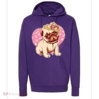 Cute Princess Pug Dog Hoodie thumb 0