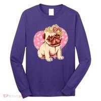Cute Princess Pug Dog Long Sleeve Shirt thumb 0