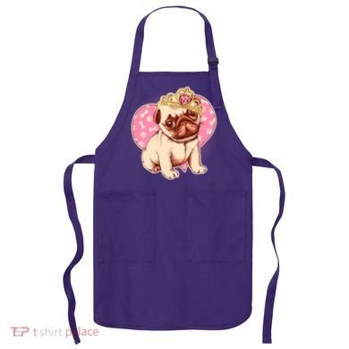 Cute Princess Pug Dog Apron