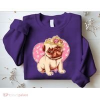 Cute Princess Pug Dog Sweatshirt thumb 2