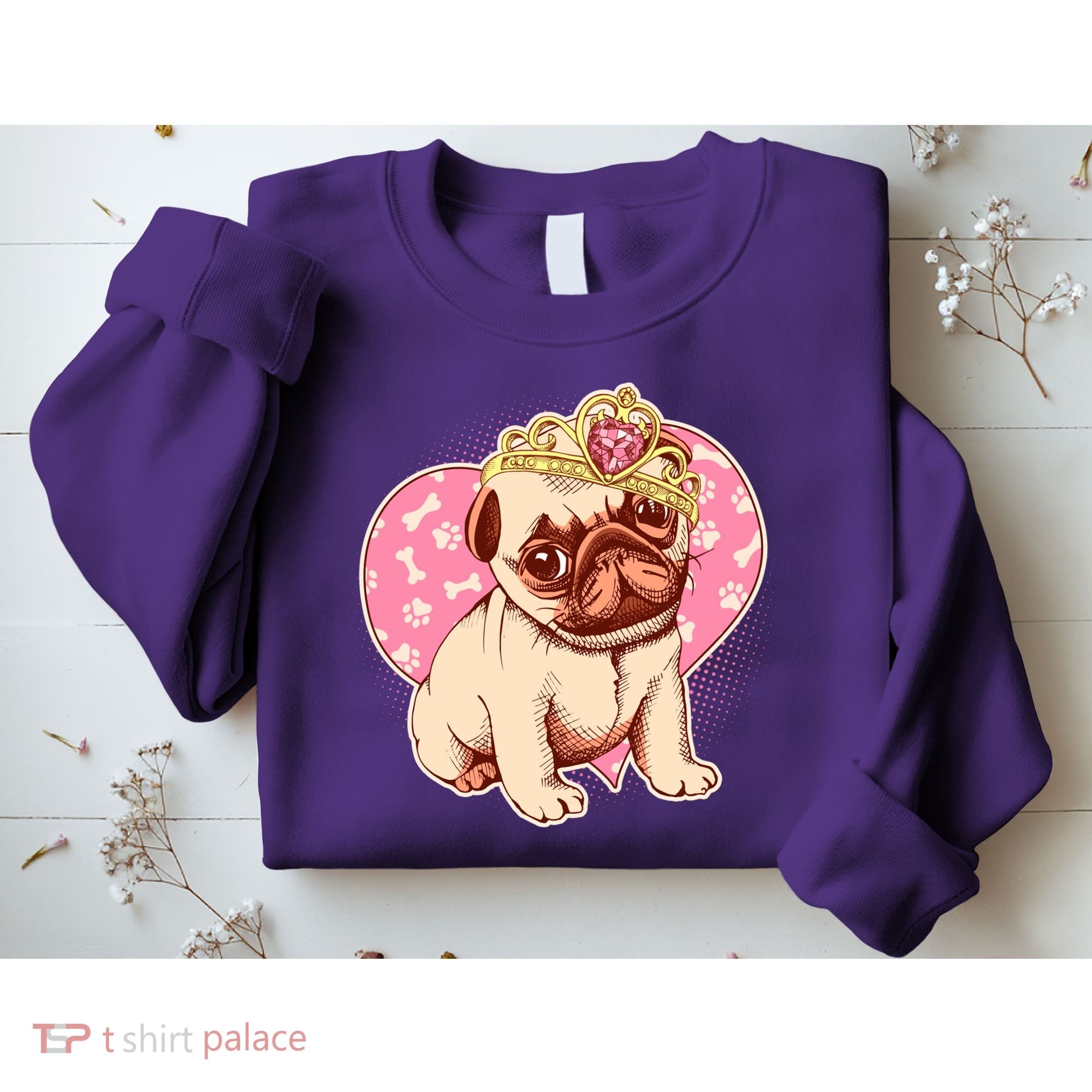 Cute Princess Pug Dog Sweatshirt