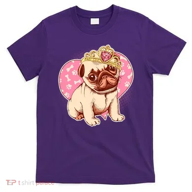 Cute Princess Pug Dog T-Shirt