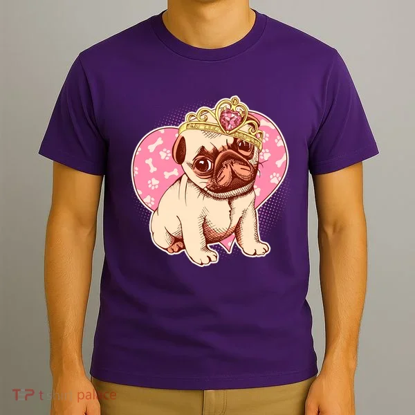 Cute Princess Pug Dog T-Shirt