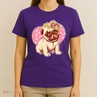 Cute Princess Pug Dog T-Shirt thumb 4