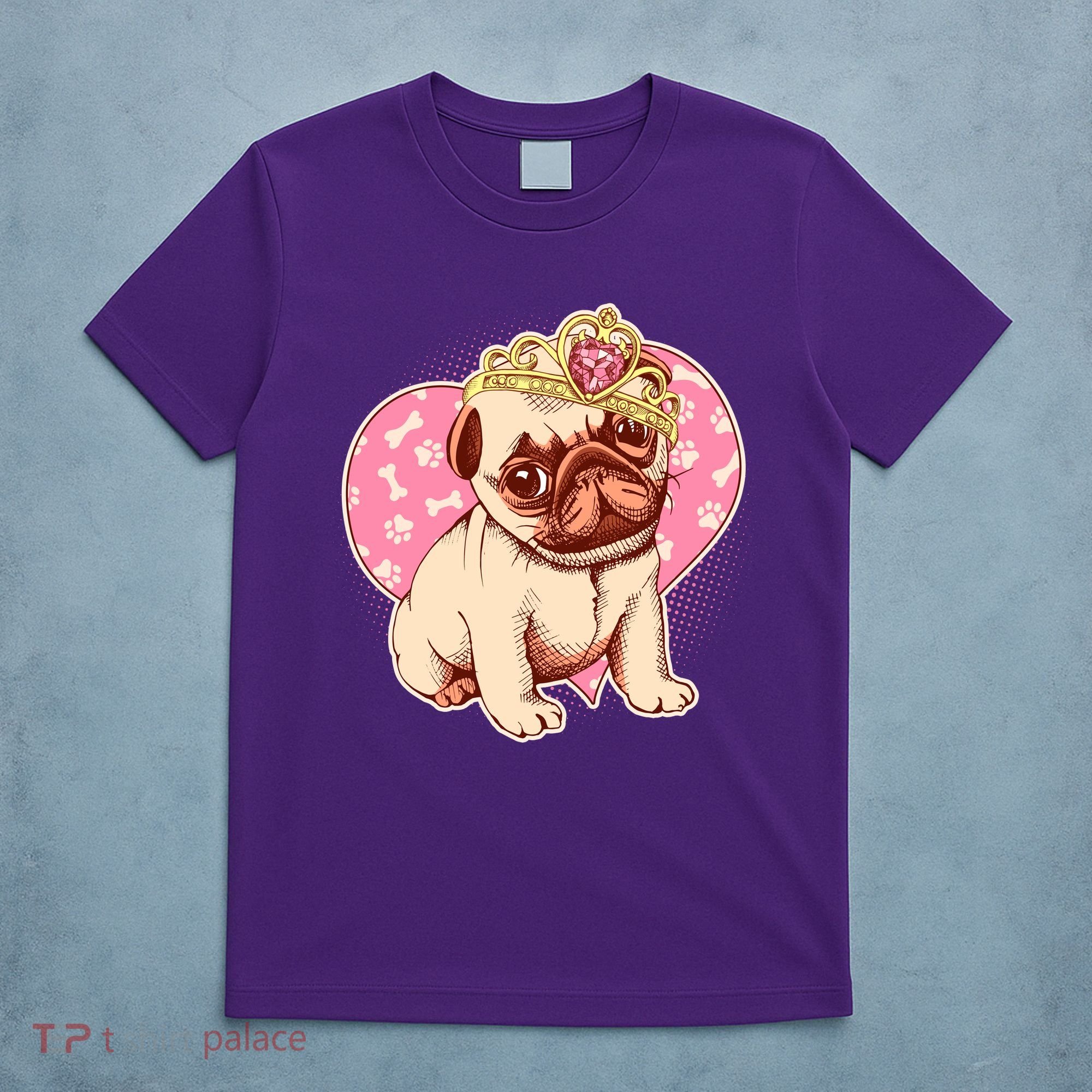 Cute Princess Pug Dog T-Shirt