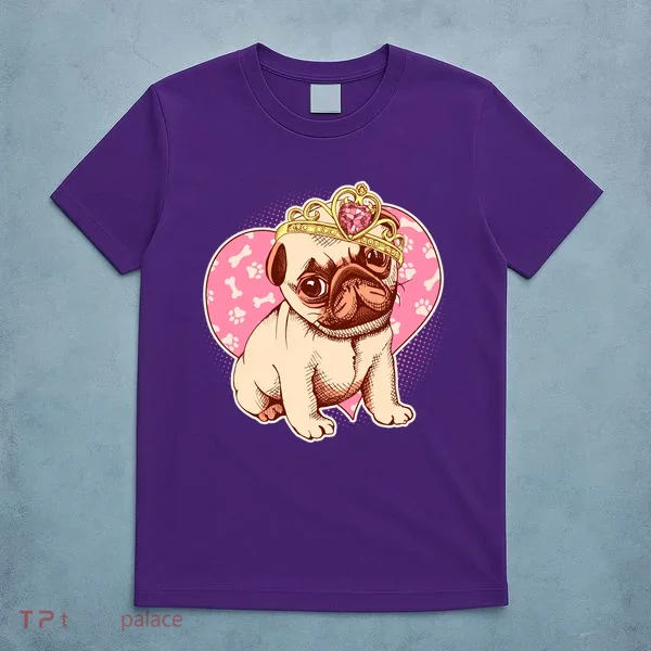Cute Princess Pug Dog T-Shirt