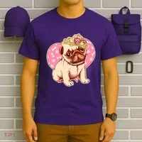 Cute Princess Pug Dog T-Shirt thumb 6