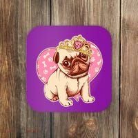Cute Princess Pug Dog Coaster thumb 0
