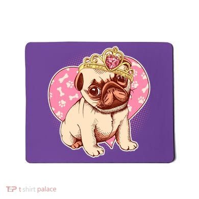 Cute Princess Pug Dog Mousepad