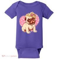 Cute Princess Pug Dog Baby Bodysuit thumb 0