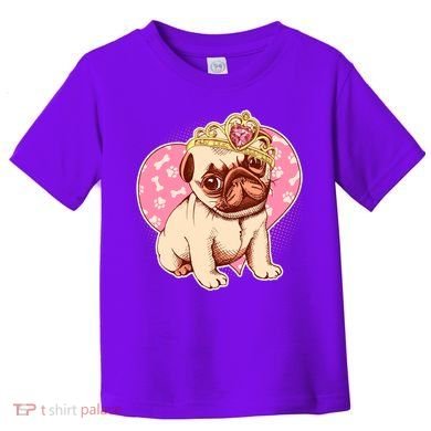 Cute Princess Pug Dog Toddler T-Shirt
