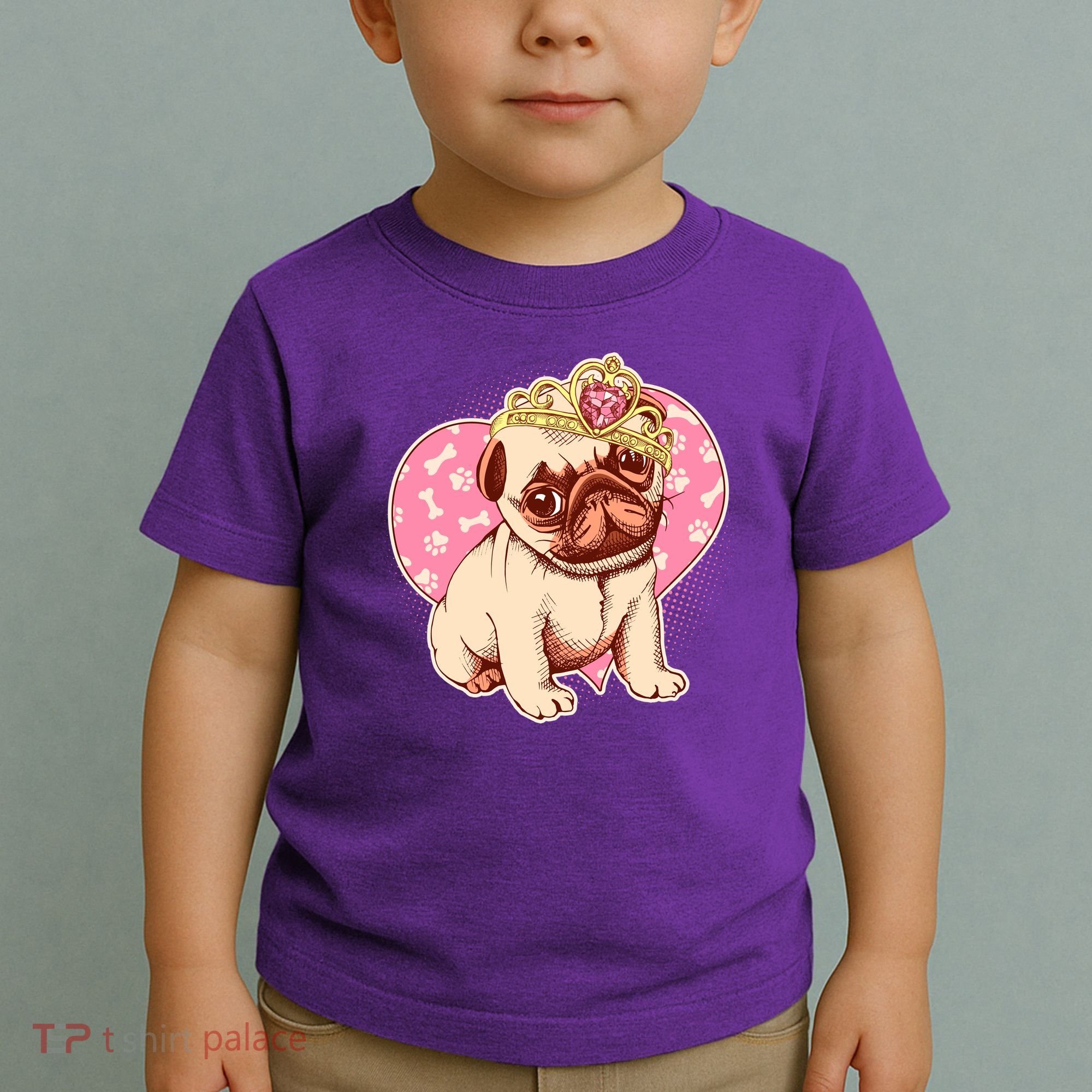 Cute Princess Pug Dog Toddler T-Shirt