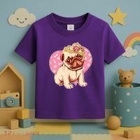 Cute Princess Pug Dog Toddler T-Shirt thumb 3