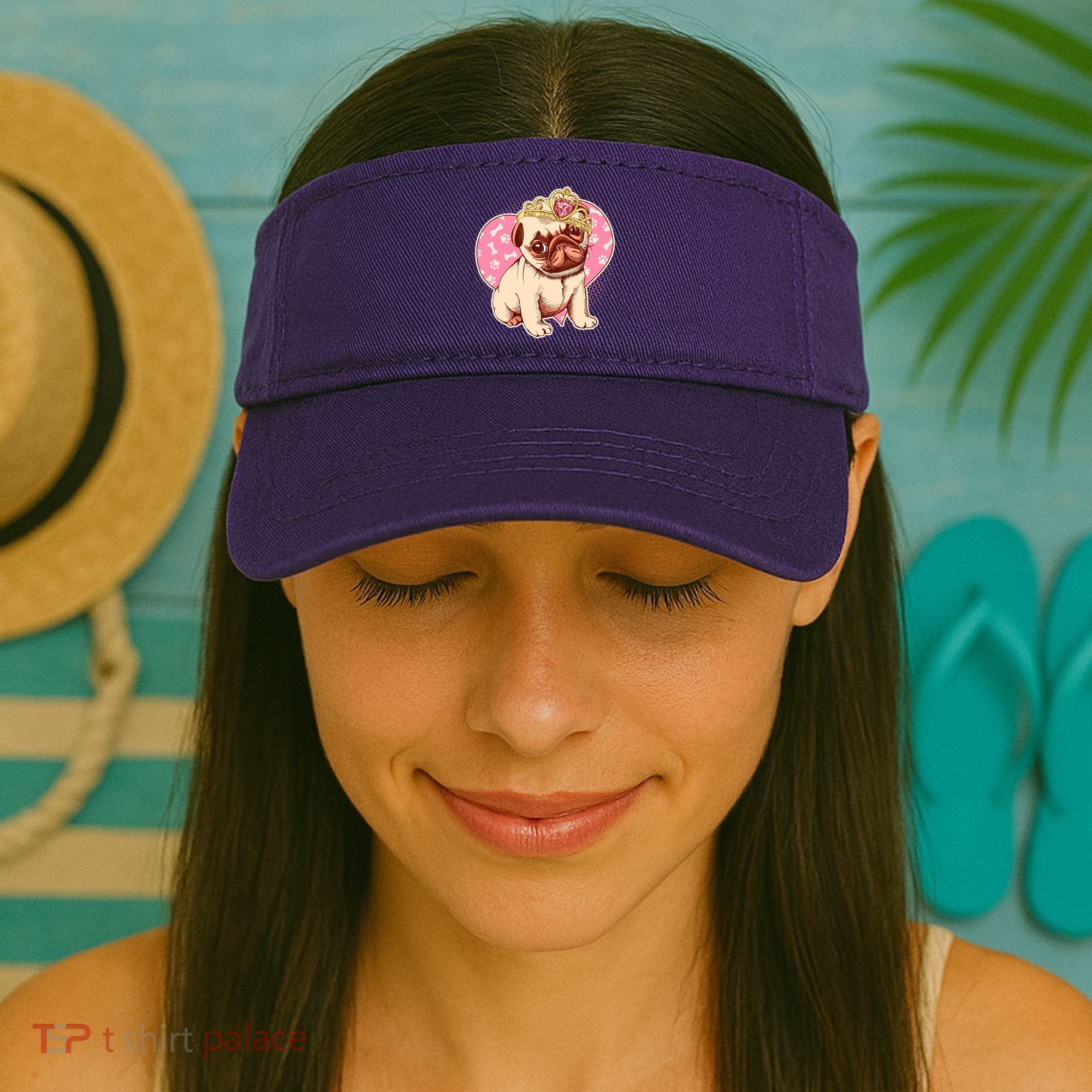 Cute Princess Pug Dog Visor