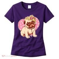 Cute Princess Pug Dog Women's T-Shirt thumb 0