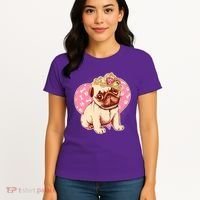 Cute Princess Pug Dog Women's T-Shirt thumb 4