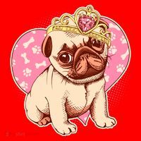 Cute Princess Pug Dog Santa Hat thumb 1