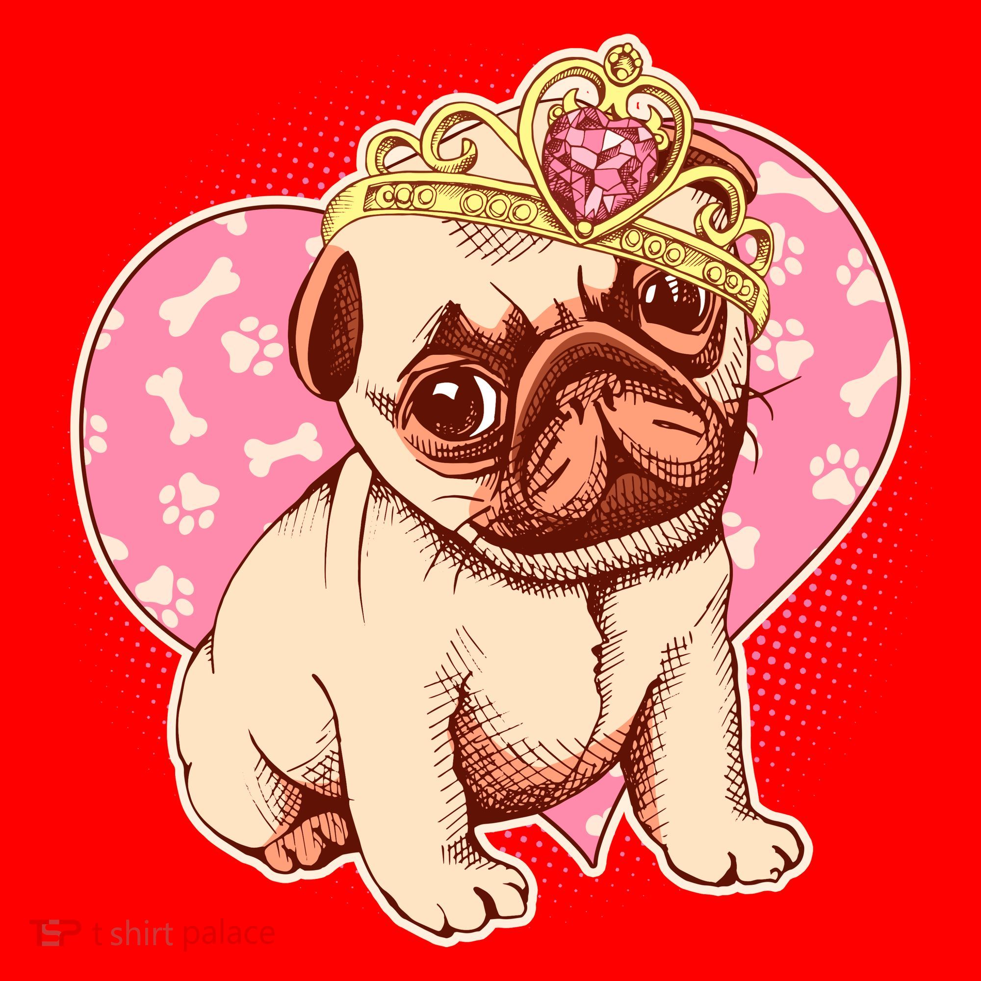 Cute Princess Pug Dog Santa Hat