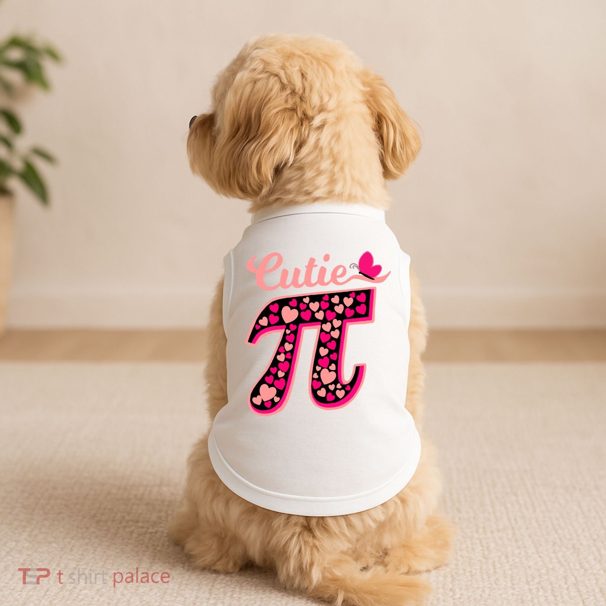 Cutie Pie Pie Day Shirt Butterfly And Hearts Doggie Tank