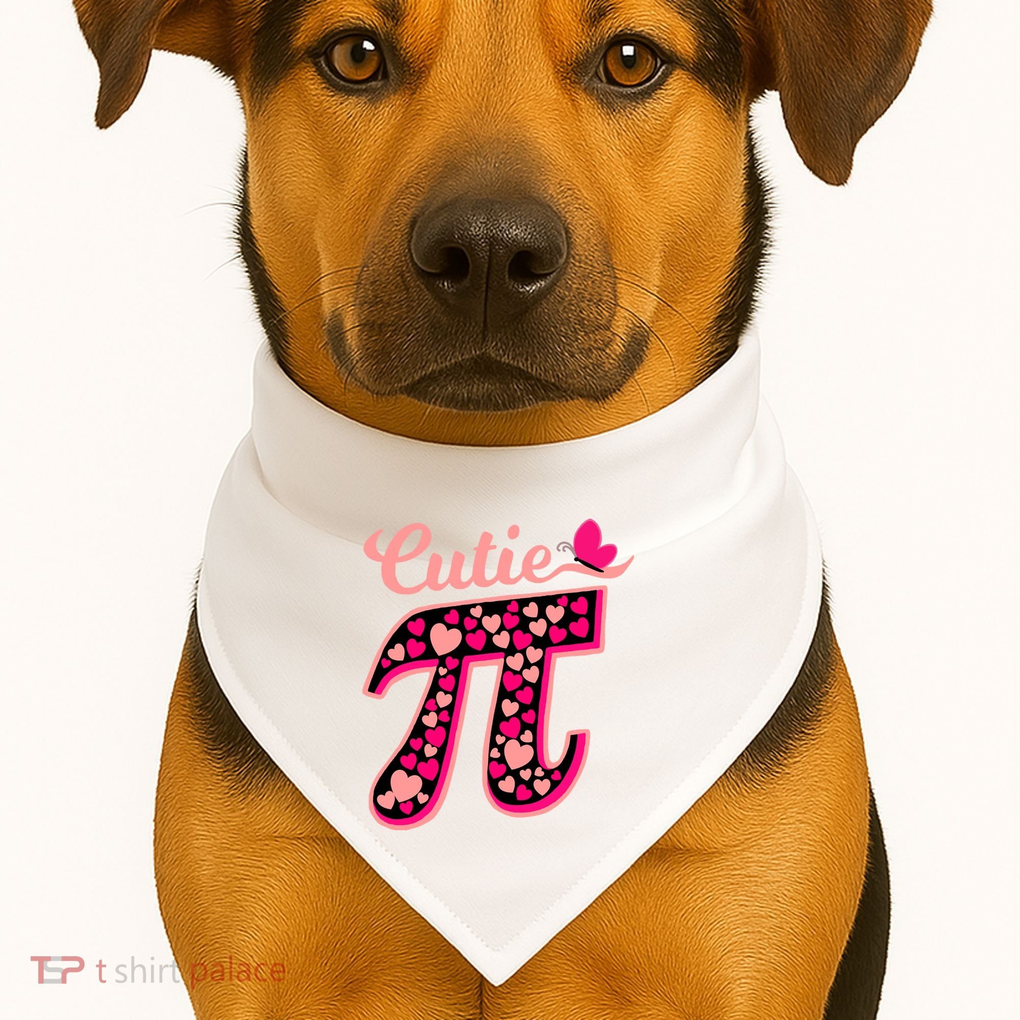 Cutie Pie Pie Day Shirt Butterfly And Hearts USA-Made Doggie Bandana
