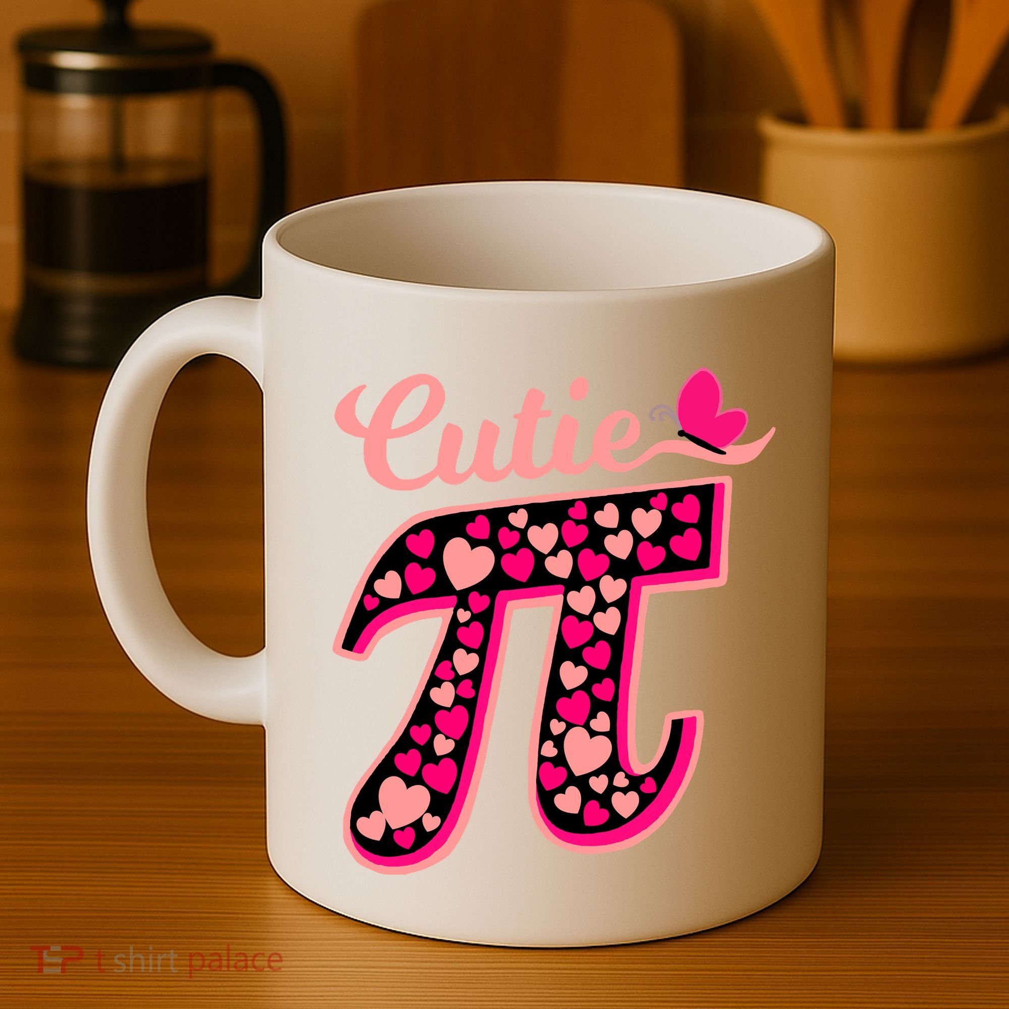 Cutie Pie Pie Day Shirt Butterfly And Hearts Coffee Mug