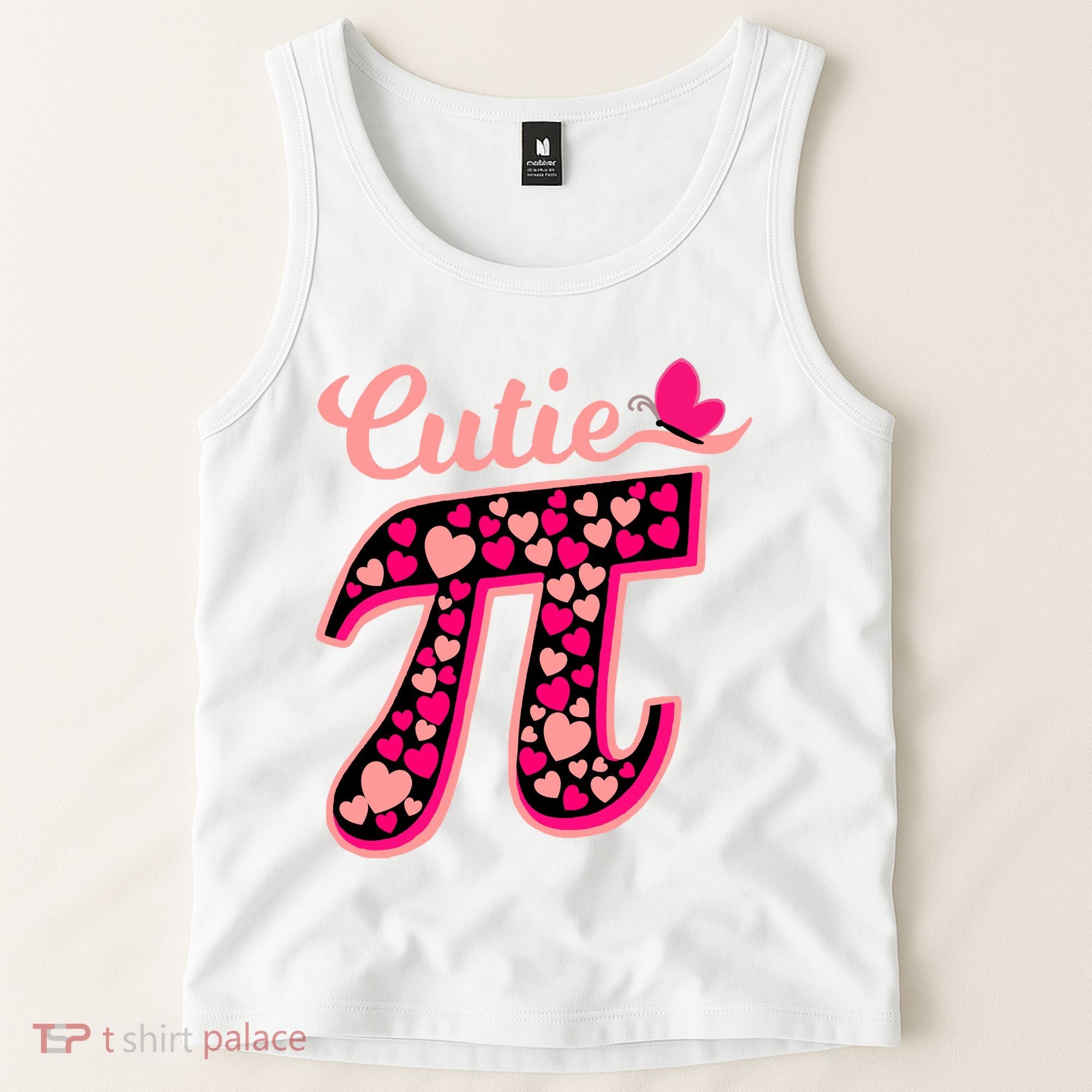 Cutie Pie Pie Day Shirt Butterfly And Hearts Tank Top