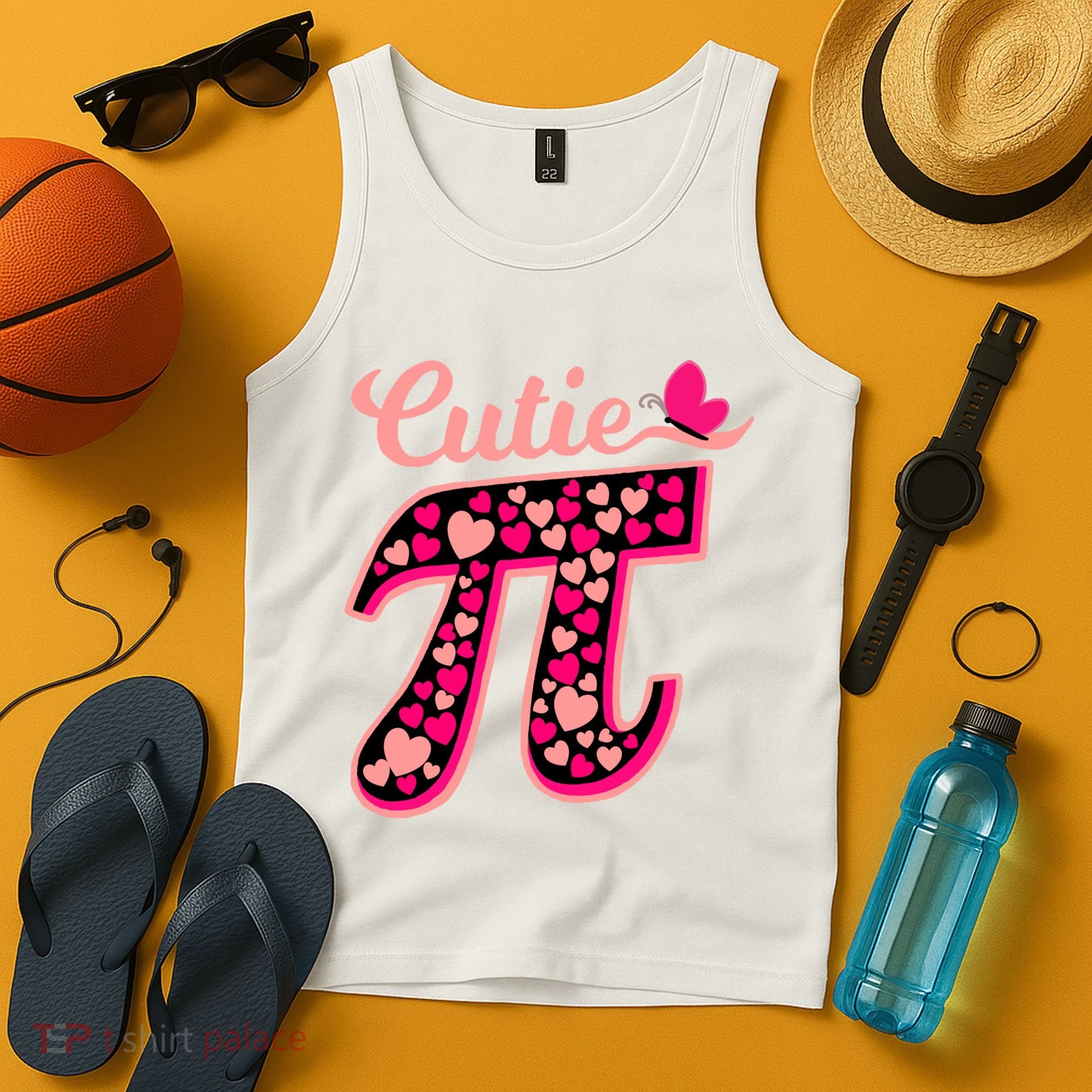 Cutie Pie Pie Day Shirt Butterfly And Hearts Tank Top