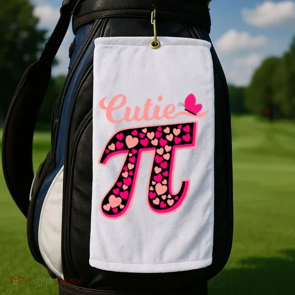 Cutie Pie Pie Day Shirt Butterfly And Hearts Golf Towel