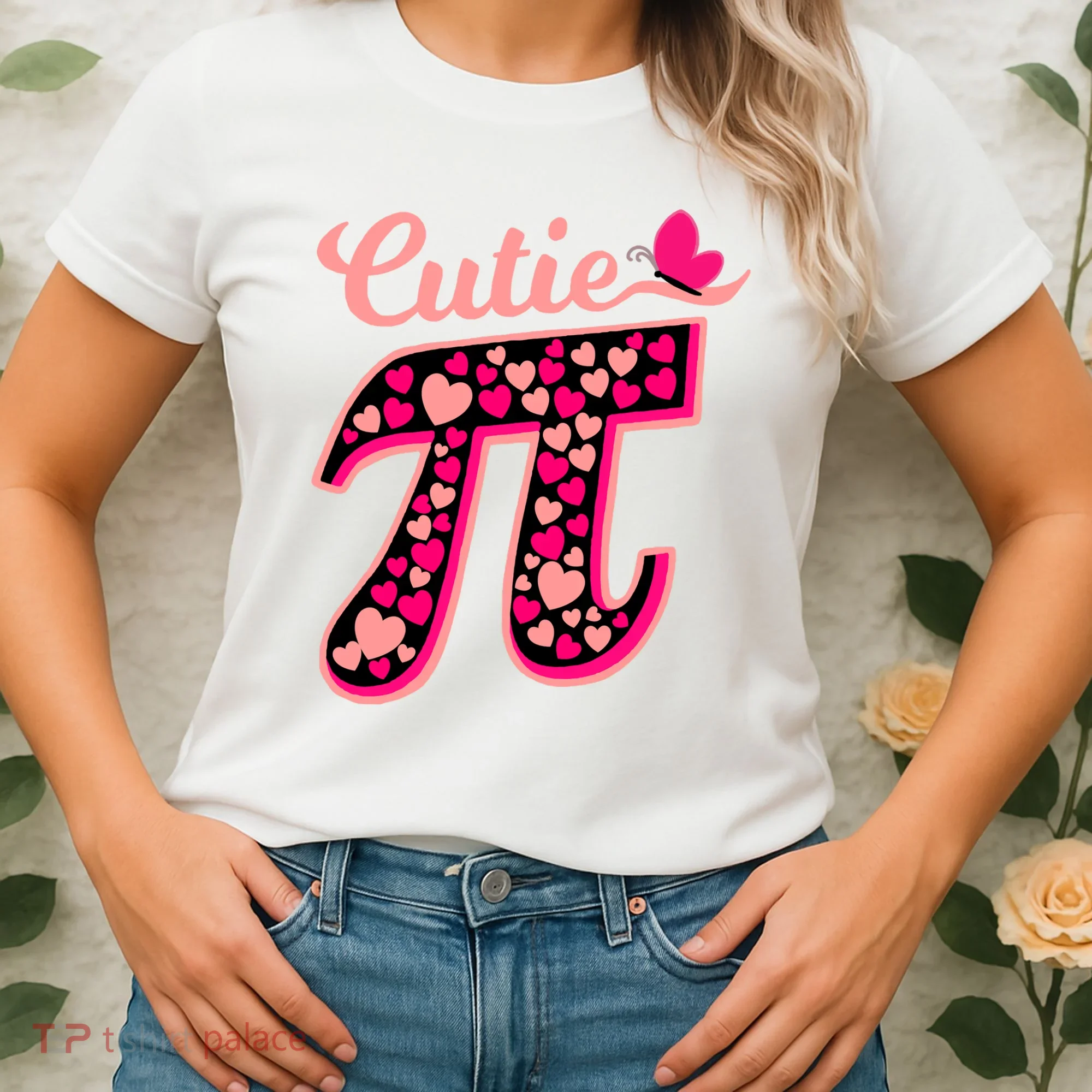 Cutie Pie Pie Day Shirt Butterfly And Hearts Women's T-Shirt