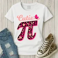 Cutie Pie Pie Day Shirt Butterfly And Hearts Women's T-Shirt thumb 3
