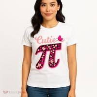 Cutie Pie Pie Day Shirt Butterfly And Hearts Women's T-Shirt thumb 4