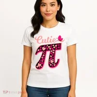Cutie Pie Pie Day Shirt Butterfly And Hearts Women's T-Shirt thumb 4