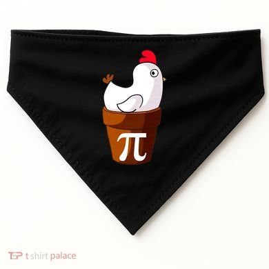 Chicken Pot Pi Funny Pie Day Cartoon Chicken Pot Pi USA-Made Doggie Bandana
