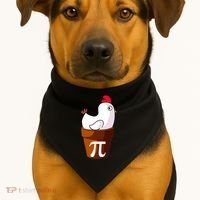 Chicken Pot Pi Funny Pie Day Cartoon Chicken Pot Pi USA-Made Doggie Bandana thumb 1