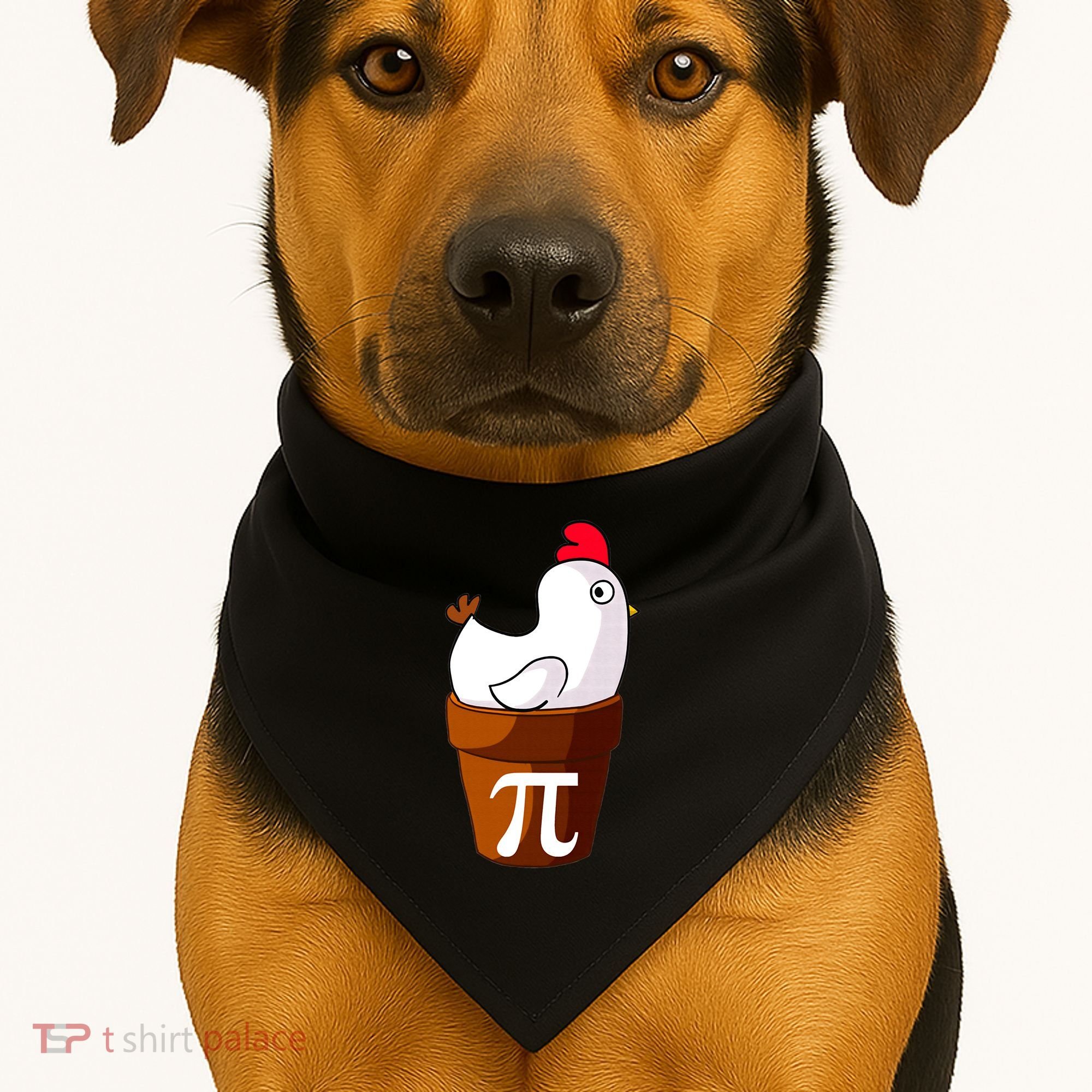 Chicken Pot Pi Funny Pie Day Cartoon Chicken Pot Pi USA-Made Doggie Bandana