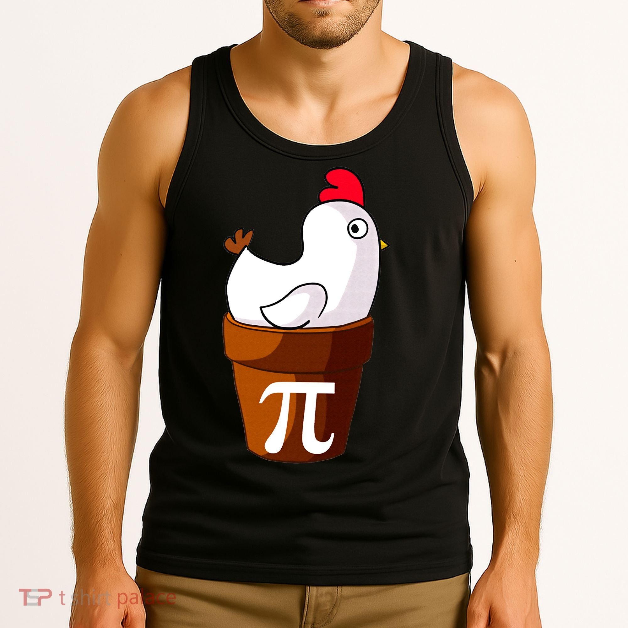 Chicken Pot Pi Funny Pie Day Cartoon Chicken Pot Pi Tank Top
