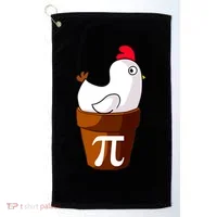Chicken Pot Pi Funny Pie Day Cartoon Chicken Pot Pi Golf Towel thumb 0