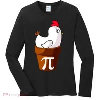 Chicken Pot Pi Funny Pie Day Cartoon Chicken Pot Pi Women's Long Sleeve Shirt thumb 0