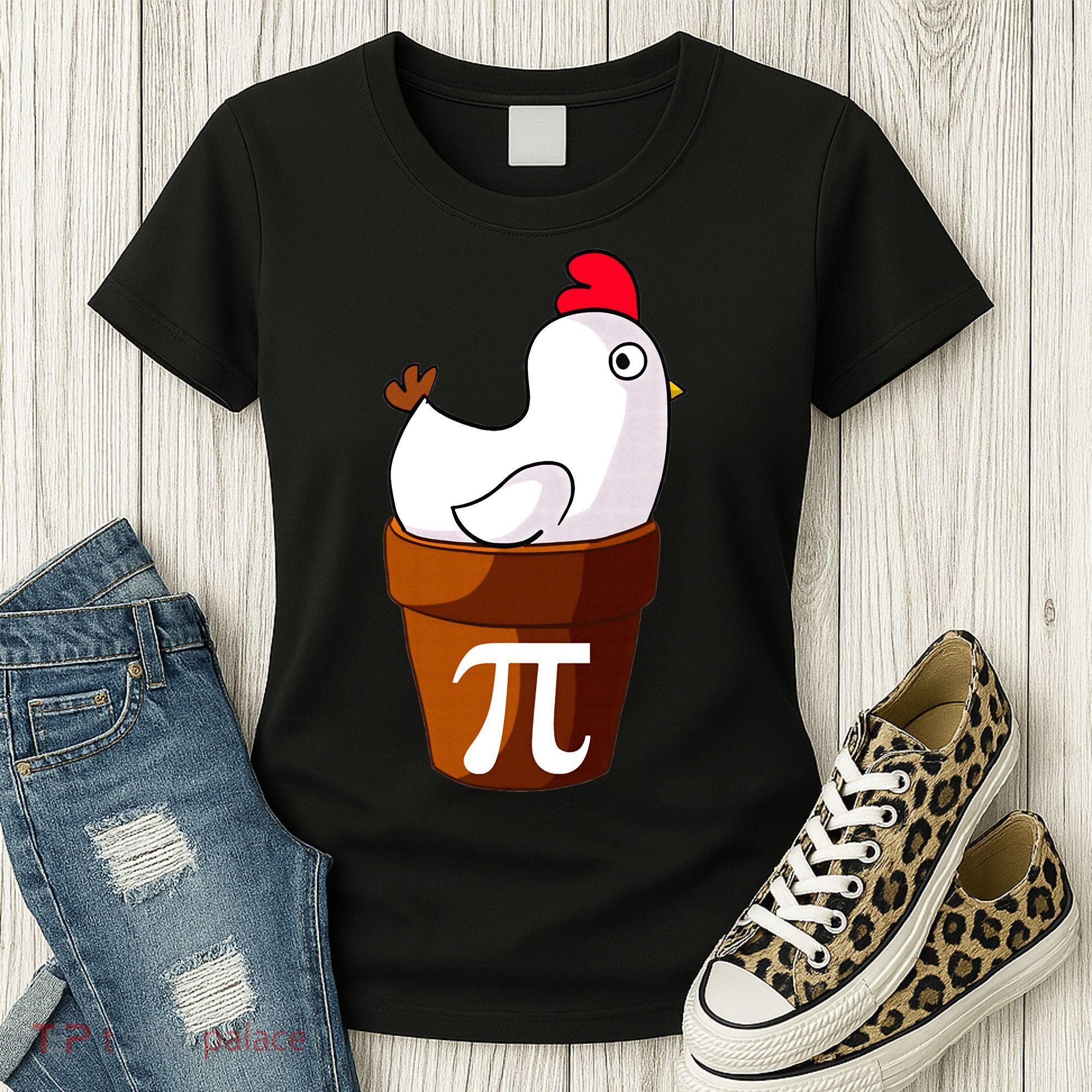 Chicken Pot Pi Funny Pie Day Cartoon Chicken Pot Pi Women's T-Shirt