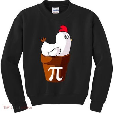 Chicken Pot Pi Funny Pie Day Cartoon Chicken Pot Pi Kids Sweatshirt