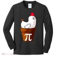 Chicken Pot Pi Funny Pie Day Cartoon Chicken Pot Pi Kids Long Sleeve Shirt thumb 0