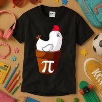 Chicken Pot Pi Funny Pie Day Cartoon Chicken Pot Pi Kids T-Shirt thumb 3
