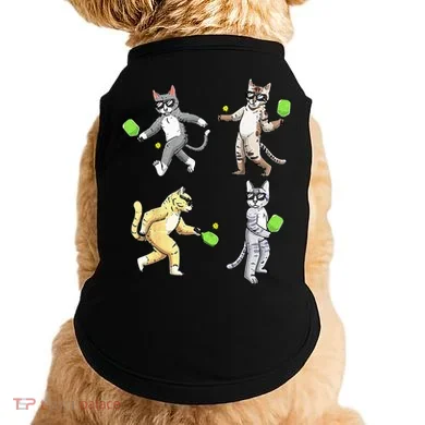 Cats Playing Pickleball Doggie Tank