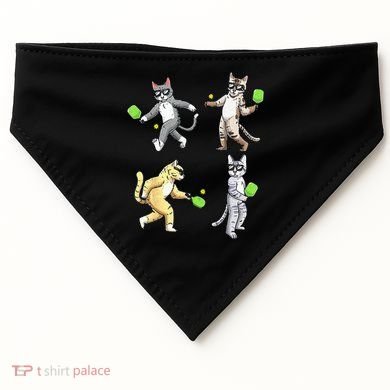 Cats Playing Pickleball USA-Made Doggie Bandana