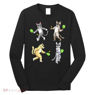 Cats Playing Pickleball Long Sleeve Shirt