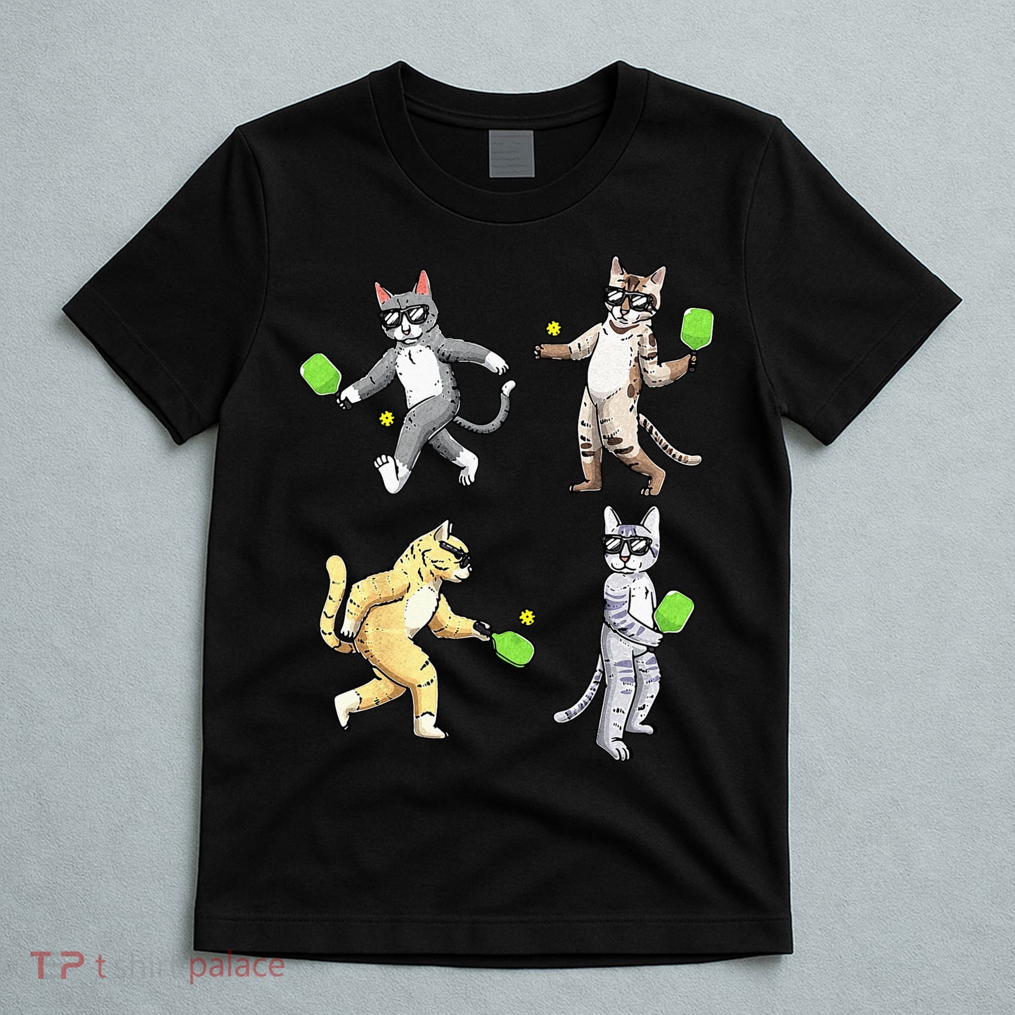 Cats Playing Pickleball T-Shirt