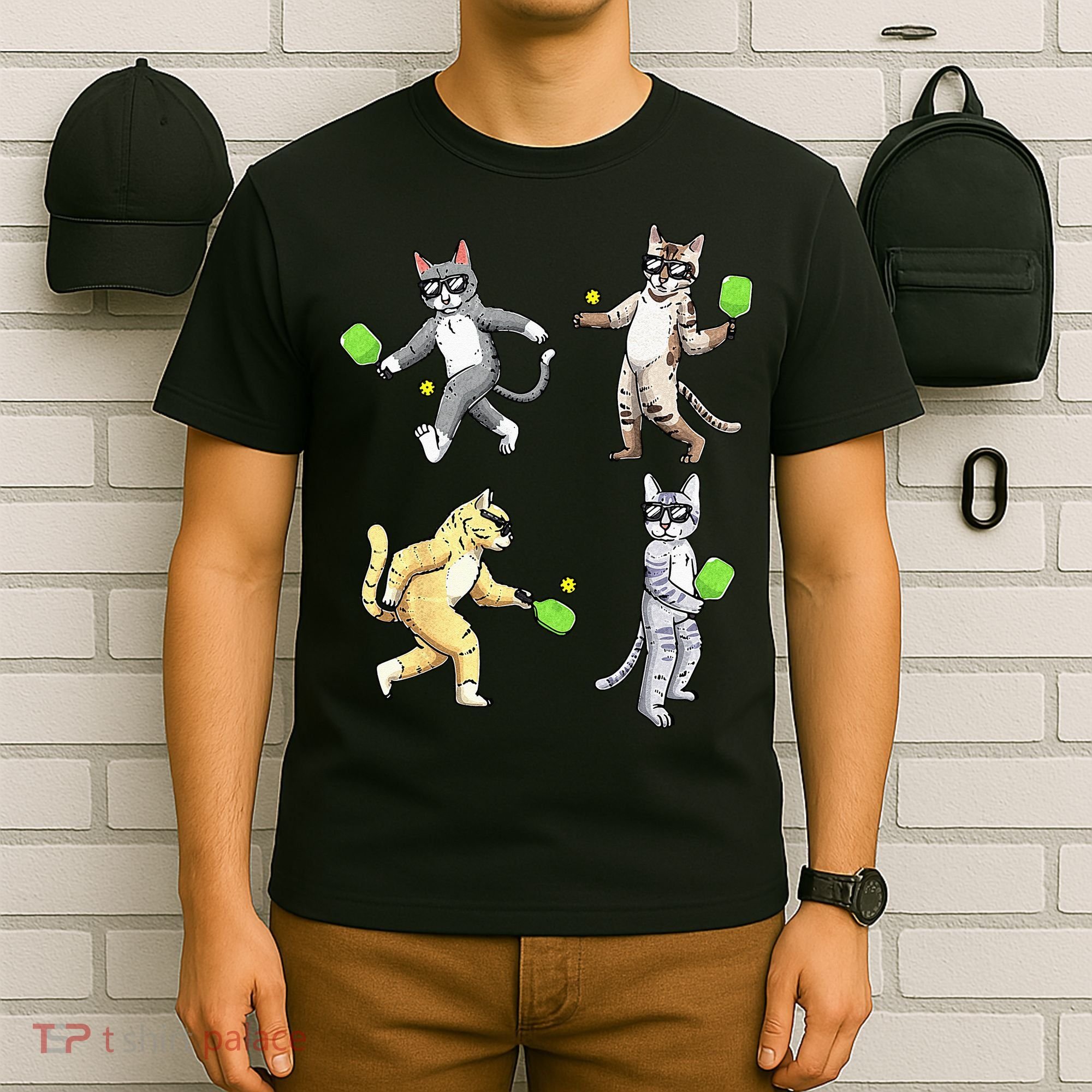 Cats Playing Pickleball T-Shirt