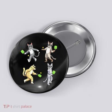 Cats Playing Pickleball Button