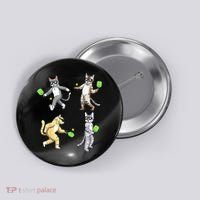 Cats Playing Pickleball Button thumb 0