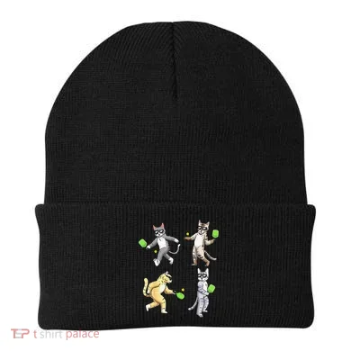 Cats Playing Pickleball Beanie